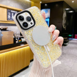 iPhone 15 Pro Skal Glitter MagSafe Gul