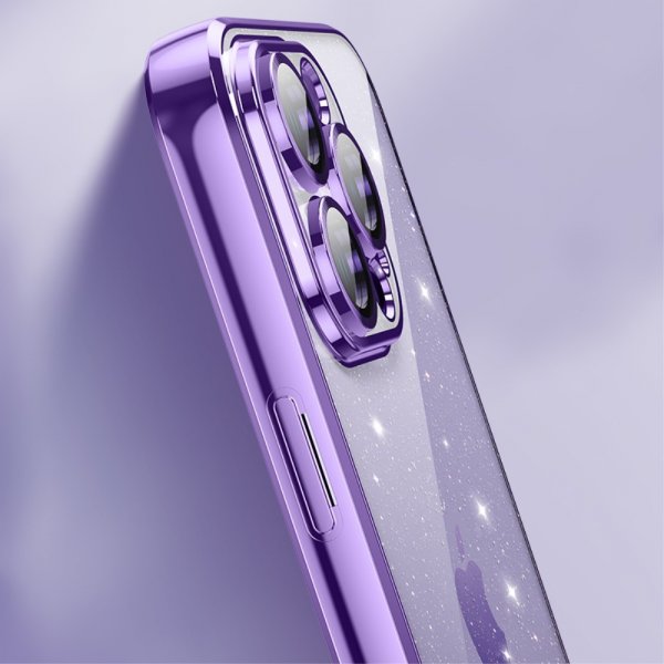 X-Level iPhone 15 Pro Skal Glitter Transparent Svart