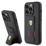 Ferrari iPhone 15 Pro Skal Grip Stand Function Svart