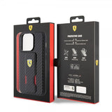 Ferrari iPhone 15 Pro Skal Grip Stand Function Svart