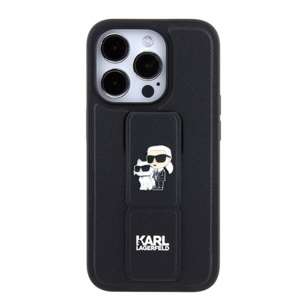 Karl Lagerfeld iPhone 15 Pro Skal Grip Stand Function Svart