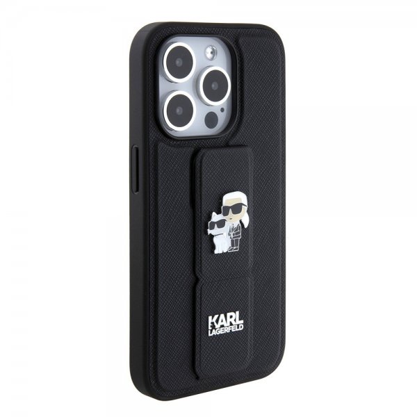 Karl Lagerfeld iPhone 15 Pro Skal Grip Stand Function Svart