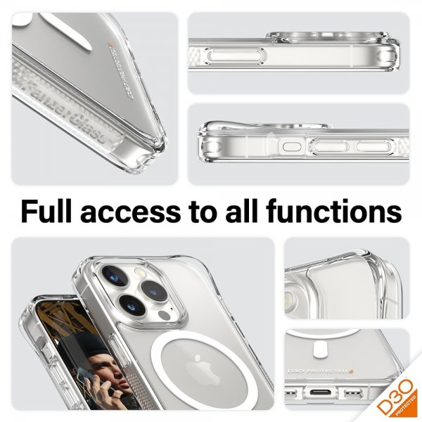 PanzerGlass iPhone 15 Pro Skal HardCase MagSafe D3O Transparent