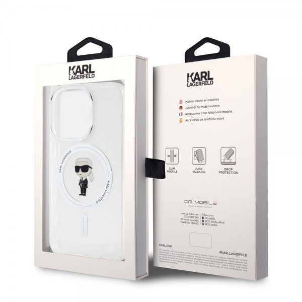 Karl Lagerfeld iPhone 15 Pro Skal Ikonik MagSafe Transparent