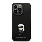 Karl Lagerfeld iPhone 15 Pro Skal Ikonik Metal Pin Svart