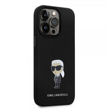 Karl Lagerfeld iPhone 15 Pro Skal Ikonik Metal Pin Svart