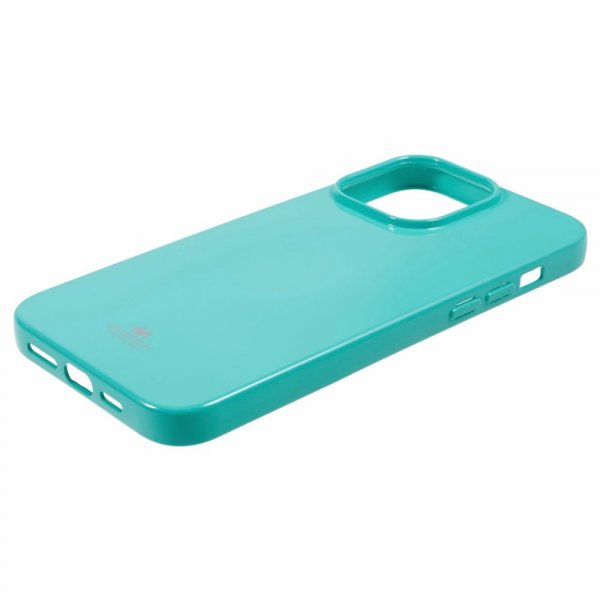 Mercury iPhone 15 Pro Skal Jelly Glitter Cyan