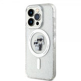 Karl Lagerfeld iPhone 15 Pro Skal Karl & Choupette Glitter MagSafe Transparent
