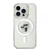 Karl Lagerfeld iPhone 15 Pro Skal Karl & Choupette Glitter MagSafe Transparent
