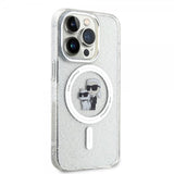 Karl Lagerfeld iPhone 15 Pro Skal Karl & Choupette Glitter MagSafe Transparent