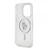 Karl Lagerfeld iPhone 15 Pro Skal Karl & Choupette Glitter MagSafe Transparent