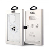 Karl Lagerfeld iPhone 15 Pro Skal Karl & Choupette Glitter MagSafe Transparent