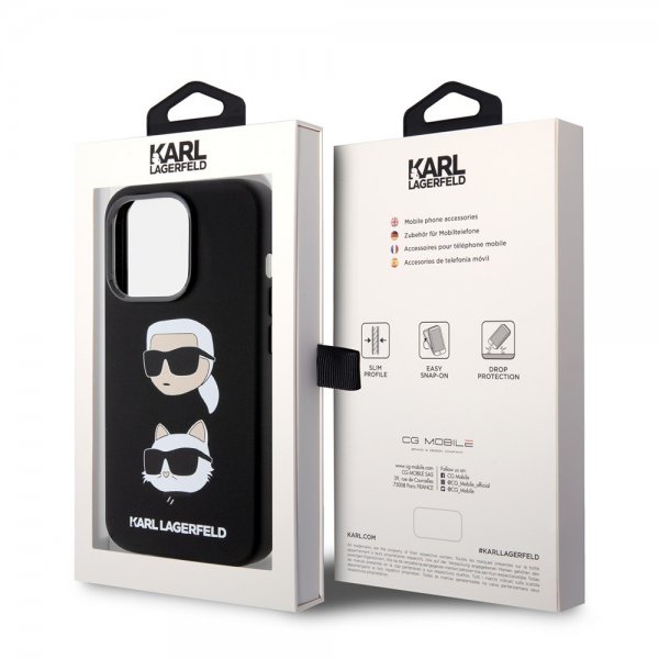Karl Lagerfeld iPhone 15 Pro Skal Karl & Choupette Svart