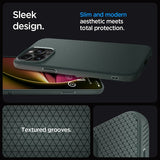 Spigen iPhone 15 Pro Skal Liquid Air Abyss Green