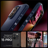 Spigen iPhone 15 Pro Skal Liquid Air Navy Blue