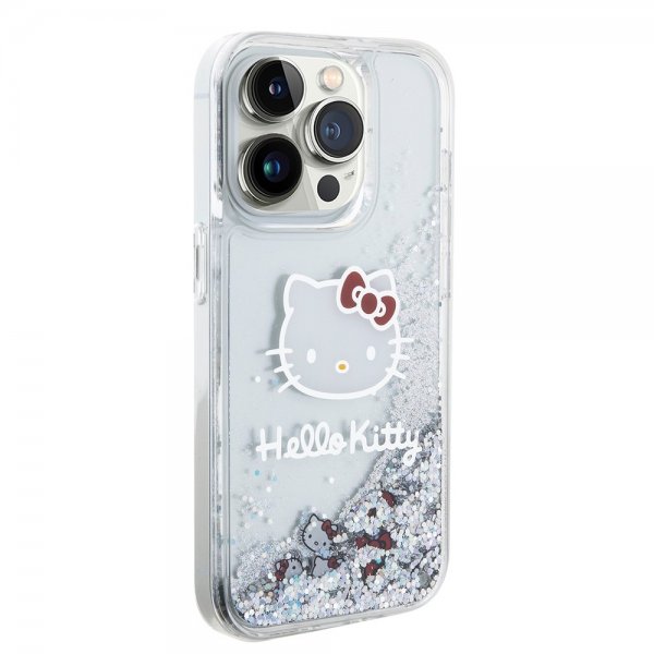 Hello Kitty iPhone 15 Pro Skal Liquid Glitter Translucent