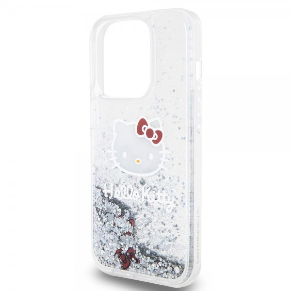 Hello Kitty iPhone 15 Pro Skal Liquid Glitter Translucent