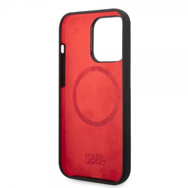 Karl Lagerfeld iPhone 15 Pro Skal Liquid Silicone MagSafe Svart
