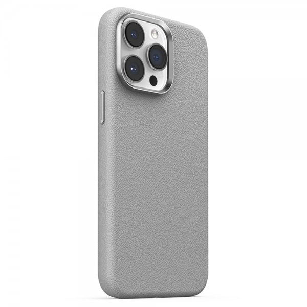 Joyroom iPhone 15 Pro Skal Litchi Pattern Series MagSafe Grå