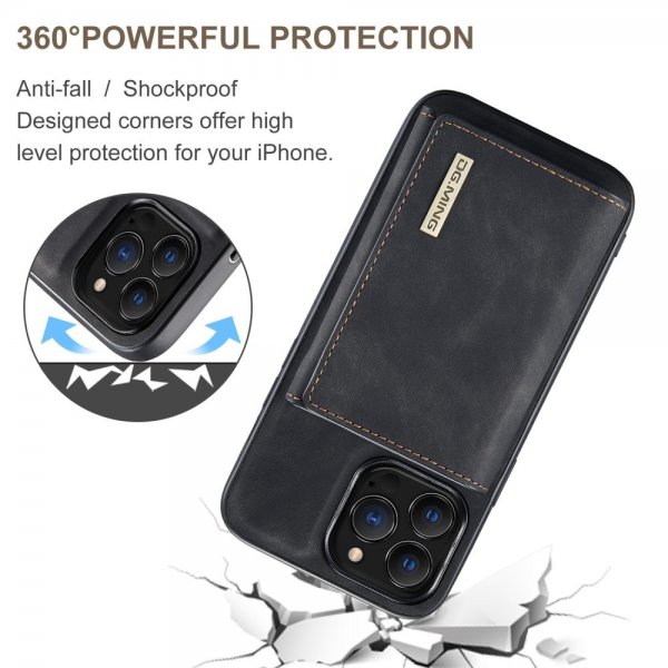 Dg.Ming iPhone 15 Pro Skal M1 Series Löstagbar Korthållare Svart