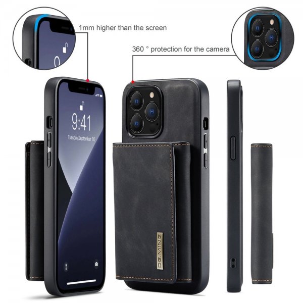 Dg.Ming iPhone 15 Pro Skal M1 Series Löstagbar Korthållare Svart