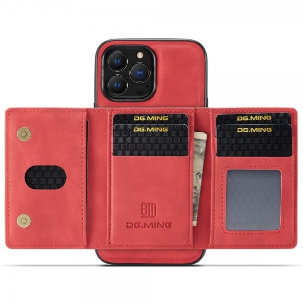 Dg.Ming iPhone 15 Pro Skal M2 Series Löstagbar Korthållare Röd