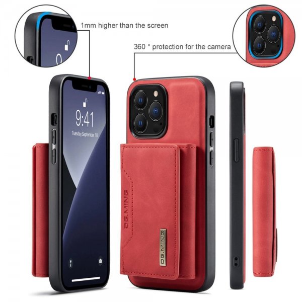 Dg.Ming iPhone 15 Pro Skal M2 Series Löstagbar Korthållare Röd
