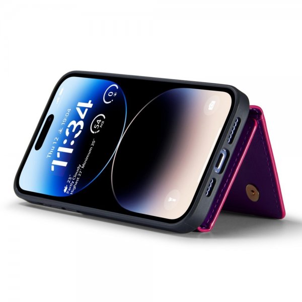 Dg.Ming iPhone 15 Pro Skal M3 Series Löstagbar Korthållare Glitter Lila