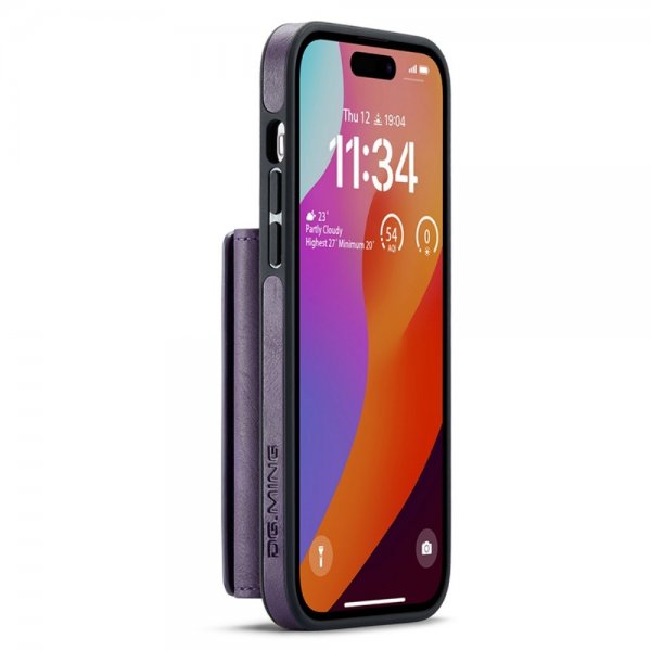 Dg.Ming iPhone 15 Pro Skal M5 Series Löstagbar Korthållare Lila