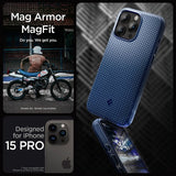 Spigen iPhone 15 Pro Skal Mag Armor MagFit Navy Blue