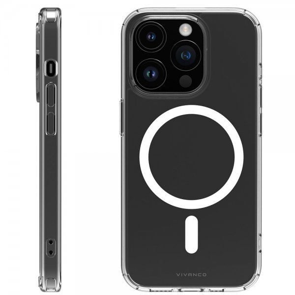 Vivanco iPhone 15 Pro Skal Mag Steady Transparent