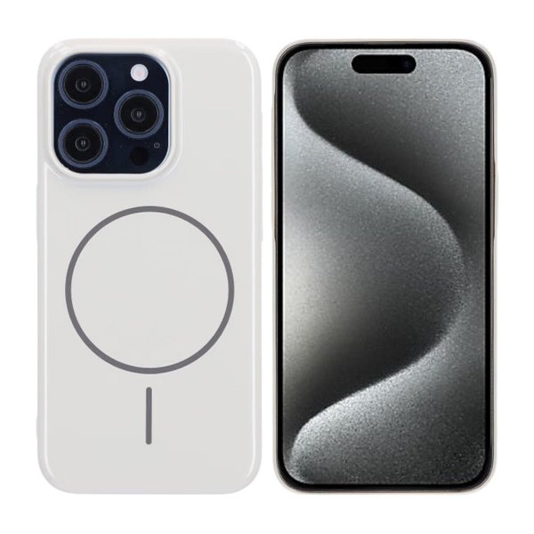 iPhone 15 Pro Skal TPU MagSafe Blank Vit