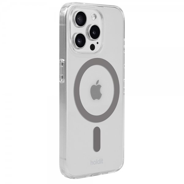 holdit iPhone 15 Pro Skal MagSafe Case Space Gray Transparent
