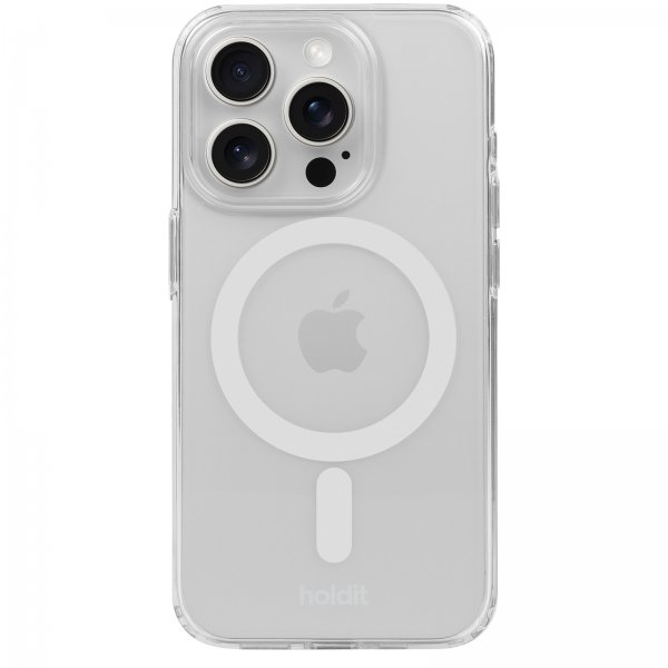 Holdit iPhone 15 Pro Skal MagSafe Case Vit Transparent