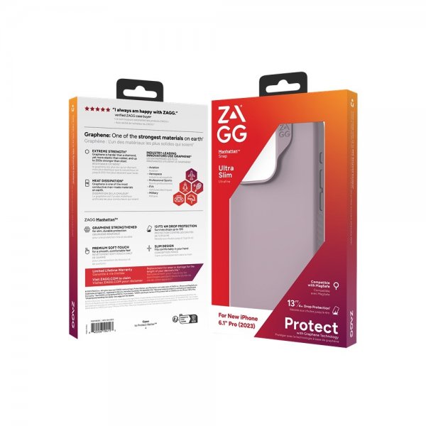 ZAGG iPhone 15 Pro Skal Manhattan Snap Lavender