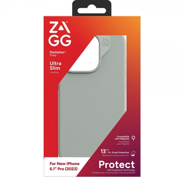 ZAGG iPhone 15 Pro Skal Manhattan Snap Sage
