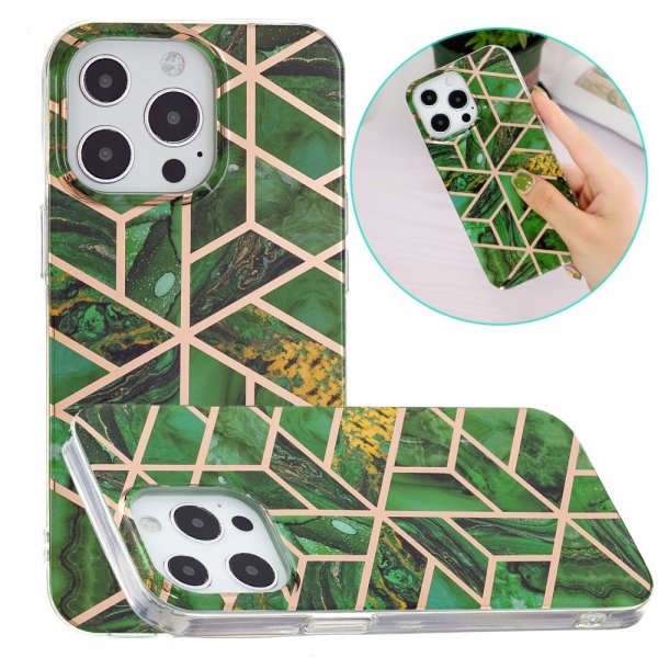 iPhone 15 Pro Skal Marmormönster Grön