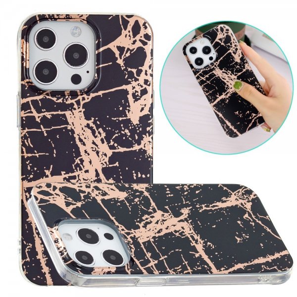 iPhone 15 Pro Skal Marmormönster Svart