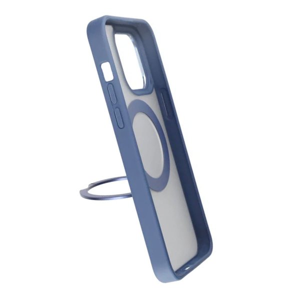 Rvelon iPhone 15 Pro Skal Roterbart MagSafe Stativ Blå