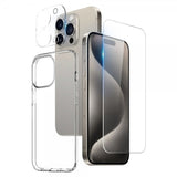 Northjo iPhone 15 Pro Skal med Skärmskydd och Kameraskydd 3-i-1