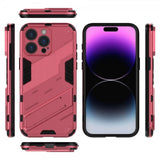 iPhone 15 Pro Skal med Stativ Magenta
