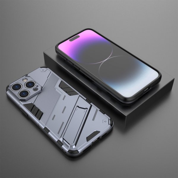 iPhone 15 Pro Skal med Stativ Mörkblå