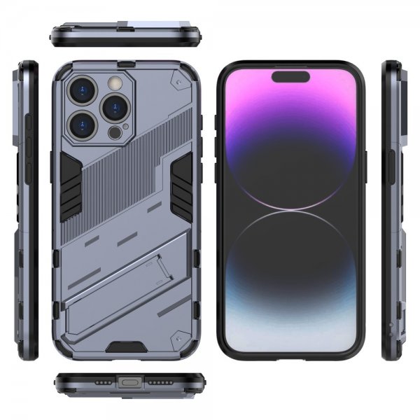 iPhone 15 Pro Skal med Stativ Mörkblå