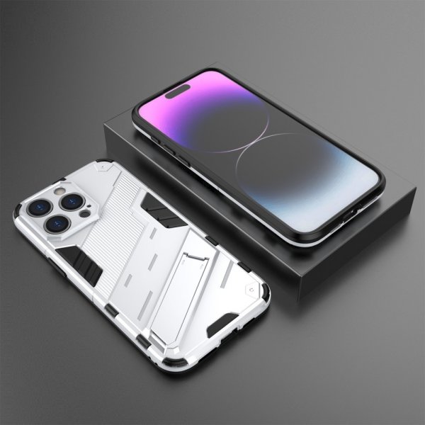 iPhone 15 Pro Skal med Stativ Vit