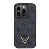 Guess iPhone 15 Pro Skal Metal Logo Strass Crossbody Strap Svart