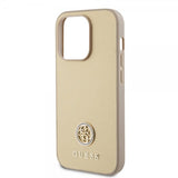 Guess iPhone 15 Pro Skal Metal Logo Strass Guld