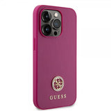 Guess iPhone 15 Pro Skal Metal Logo Strass Metallic Rosa