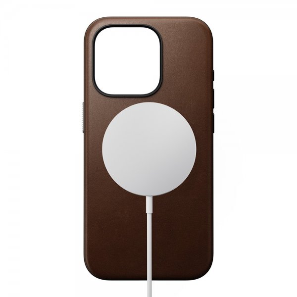Nomad iPhone 15 Pro Skal Modern Leather Case Brun
