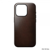 Nomad iPhone 15 Pro Skal Modern Leather Case Horween Rustic Brown