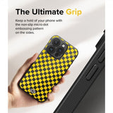 Ringke iPhone 15 Pro Skal Onyx Design Checkerboard Yellow